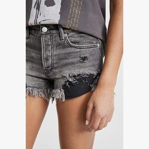 We The Free Gray Jean Shorts Distressed Frayed Hem